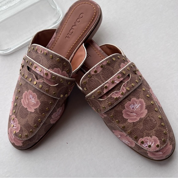 New Coach Fiona Mules Loafer Floral - Picture 2 of 6